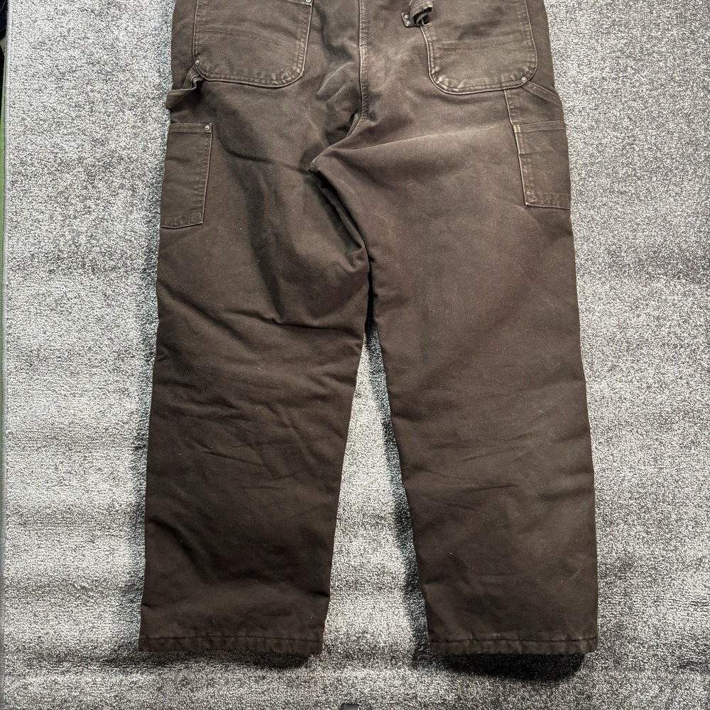 Vintage‎ Carhartt Bib Overalls Mens 40x32 Brown Canvas Quilted Insulated R27 DKB - Picture 5 of 14